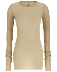 Rick Owens - Rib Ls Fitted Ribbed Top - Lyst