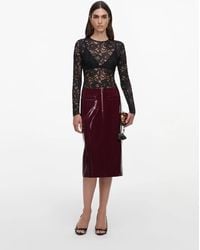 Self-Portrait - Faux Leather Skirt - Lyst