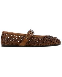 Miu Miu - Leather Ballet Flats - Lyst
