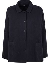 Apuntob - Round Collar Buttons Dropped Shoulder Loose Fit Jacket - Lyst