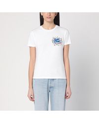 Etro - T-Shirt With Logo Embroidery - Lyst