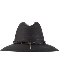 Brunello Cucinelli - Fedora Made Of Hemp And Techno Cotton With Leather Band And Necklace - Lyst