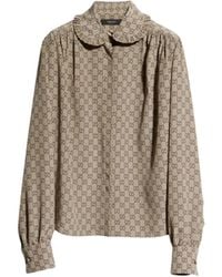 Gucci - Printed Silk Crêpe De Chine Shirt - Lyst