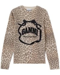 Ganni - Graphic Wool Jumper - Lyst