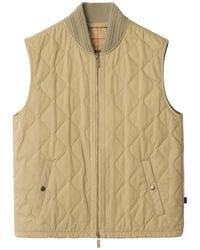 Burberry - Khaki Cotton Sleeveless Jacket - Lyst