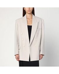 Victoria Beckham - Pumice-Coloured Double-Breasted Jacket - Lyst
