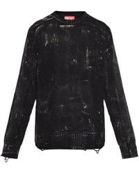 DIESEL - Knitted Ripped Detail Sweater - Lyst