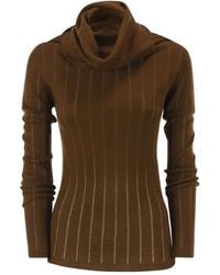 Max Mara - Mstbadesse – Fitted Silk And Wool Ribbed Turtleneck - Lyst