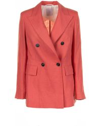 Eleventy - Double-Breasted Linen Jacket - Lyst