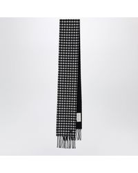 Ami Paris - And Ivory Checked Wool Scarf - Lyst
