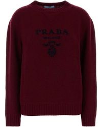 Prada - Logo Crew Neck Sweater - Lyst