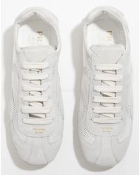 Prada - Polyester Calf Leather Flat Shoes - Lyst