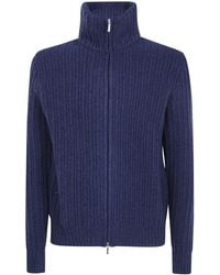 Barba Napoli - Wool Cashmere Viscose Full Zip Sweater - Lyst