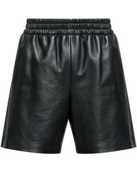 Gucci - Leather Shorts Paired With Jersey Fabric - Lyst