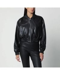 Arma - Hannah Cropped Leather Bomber Jacket - Lyst