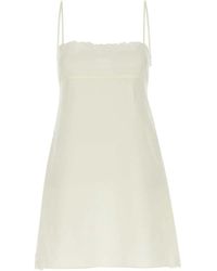 Miu Miu - Linen Blend Mini Dress - Lyst