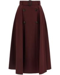 Burberry - Gabardine Trench Coat Skirt - Lyst