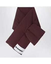 Jil Sander - Plum Padded Scarf With Logo - Lyst