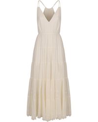 Celine - Cotton And Silk Crépon Maxi Dress - Lyst