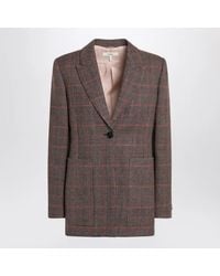 Chloé - Single-Breasted Checked Wool Jacket - Lyst