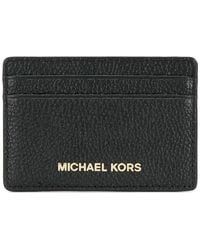MICHAEL Michael Kors - Logo Detail Leather Card Holder - Lyst