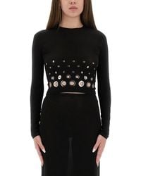 Rabanne - Cropped Top With Eyelets - Lyst
