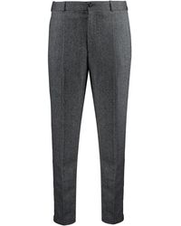 Moncler - Wool Blend Herringbone Trousers - Lyst