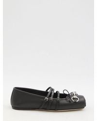 Gucci - Horsebit Leather Flat - Lyst