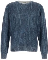 Etro - Embroidered Silk Blend Sweater - Lyst