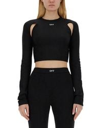 Off-White c/o Virgil Abloh - Fitted Crop Top With Unique Cut-Out Details - Lyst