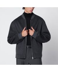 Soft Goat - Dark Wool And Cashmere Bomber Jacket - Lyst