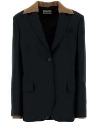Miu Miu - Midnight Mohair Blend Oversize Blazer - Lyst