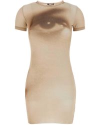 Jean Paul Gaultier - Mesh Mini Short Dress With Printed Face - Lyst