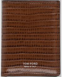 Tom Ford - Lizard-Embossed Leather Bifold Wallet - Lyst