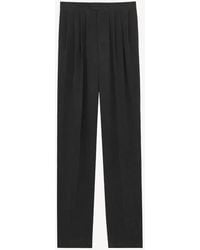 Saint Laurent - Mid-Rise Silk Habotai Pants - Lyst