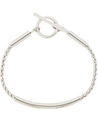 Saint Laurent - Bracciale Con Catena A Spiga E Tubo - Lyst