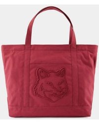 Maison Kitsuné - Maison Kitsuné Fox Head Large Shopper Bag - Lyst
