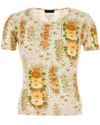 Prada - Printed Cotton T-Shirt - Lyst