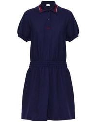 Versace - Embroidered-Logo Cotton Piqué Polo Mini Dress - Lyst