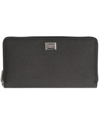 Dolce & Gabbana - Leather Zip Around Wallet - Lyst