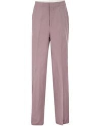 Tagliatore - Tailored Linen Trousers - Lyst