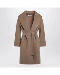 Max Mara - Max Mara S Camel Double Wool Wrap Coat - Lyst