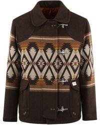 Fay - Archive Wool-Blend Jacket With Geometric Pattern - Lyst