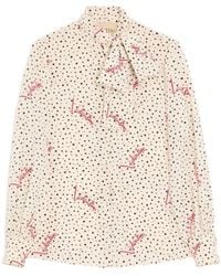 Valentino - Vaniglia Nero Bollicine Crepe Shirt - Lyst