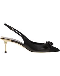 Elisabetta Franchi - Nappa Leather Slingback With Satin Bow - Lyst