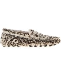 Tod's - Printed Calf Hair Loafers - Lyst