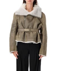 Rick Owens - Cropped Flight Shearling Jacket - Lyst