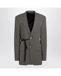 Balenciaga - Vichy-Pattern Jacket With Side Lace Detail - Lyst