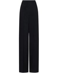 Emporio Armani - Wide-Leg Crepe Trousers - Lyst