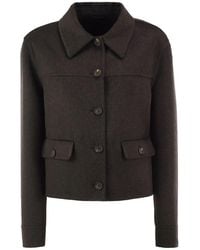 Brunello Cucinelli - Cropped Cashmere Jacket With Monili Detail - Lyst